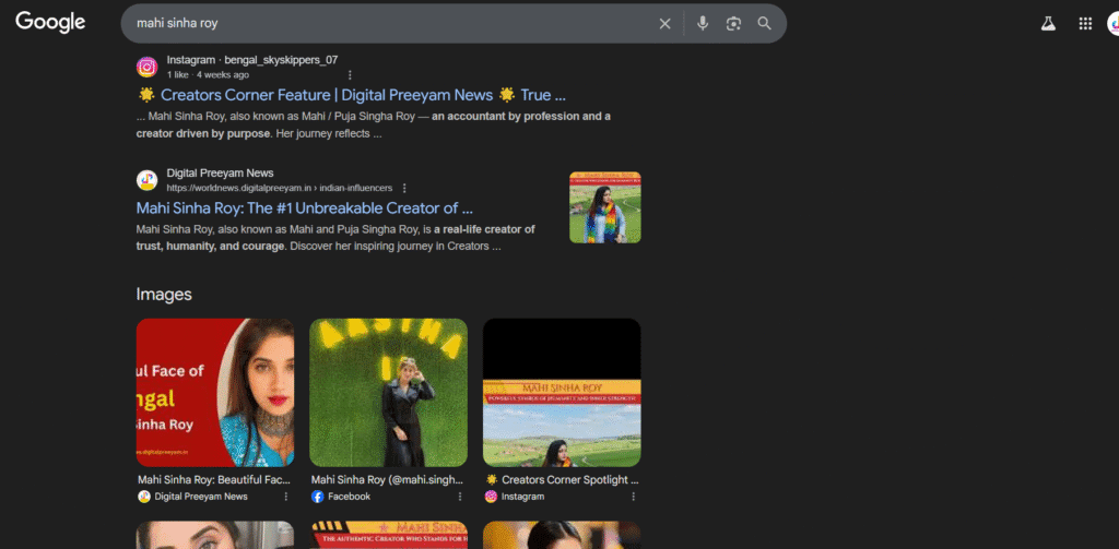 Screenshot-of-Mahi-Sinha-Roy-News-Article-Achievements-Google-Verified-Digital-Preeyam-News